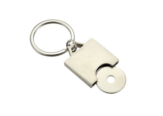 Prezzo buono Anello portachiavi simbolico a catena chiave del carrello di acquisto del quadrato del supporto del metallo dell'incisione laser in linea