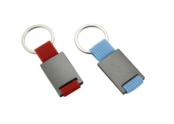 Prezzo buono Regalo a catena chiave del ricordo della tela dell'incisione laser del supporto del metallo di rettangolo in linea