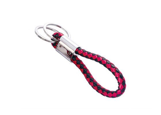Prezzo buono L'unità di elaborazione di cuoio sveglia delle Catene di chiave del regalo rosso 10mm ha intrecciato gli ornamenti dell'automobile della corda in linea