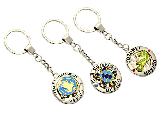 Prezzo buono Regalo locale sveglio di pubblicità dell'anello portachiavi del ricordo della catena chiave del metallo di Pantone in linea