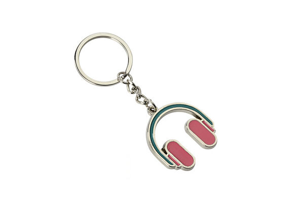 Prezzo buono Catene chiave Mini Advertising Gift Keyring della cuffia dello smalto rosa del ferro in linea
