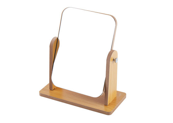 Prezzo buono Specchi da tavolino di legno 9 x 24cm della Tabella del faggio cosmetico rettangolare rotabile dello specchio in linea