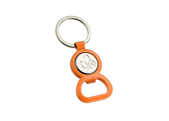 Prezzo buono Apribottiglie rotonde del metallo di acquisto del carrello della moneta dell'anello portachiavi in lega di zinco del supporto in linea