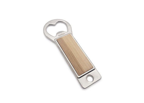 Prezzo buono Logo coprente con una cupola a resina epossidica di legno a catena chiave personale delle apribottiglie del metallo di rettangolo in linea