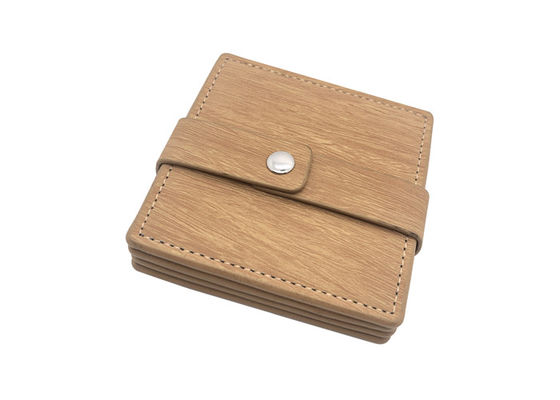 Prezzo buono I vetri della tazza quadrano i sottobicchieri di cuoio della bevanda dell'unità di elaborazione di legno di cuoio dei sottobicchieri in linea