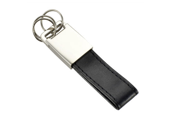 Prezzo buono Anello portachiavi inciso degli anelli della Catena chiave 3 di cuoio dell'unità di elaborazione di Logo Metal Black piccolo in linea