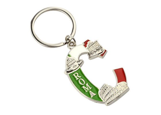 Prezzo buono La lettera del ricordo modella l'anello portachiavi su misura sveglio di colore della catena chiave del metallo in linea
