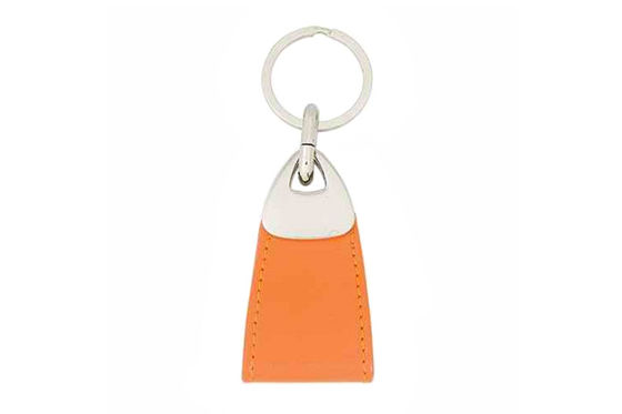 Prezzo buono Catene chiave di cuoio dell'unità di elaborazione di colore arancio che cucono portiere su ordinazione personale in linea