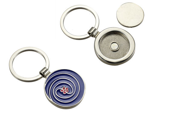 Prezzo buono Colore che riempie l'anello portachiavi a catena chiave del supporto del carrello del metallo simbolico multifunzionale della moneta in linea