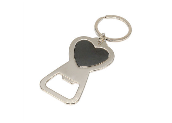Prezzo buono Il cuore modella la catena chiave del metallo del portiere delle apribottiglie d'argento dell'anello portachiavi in linea